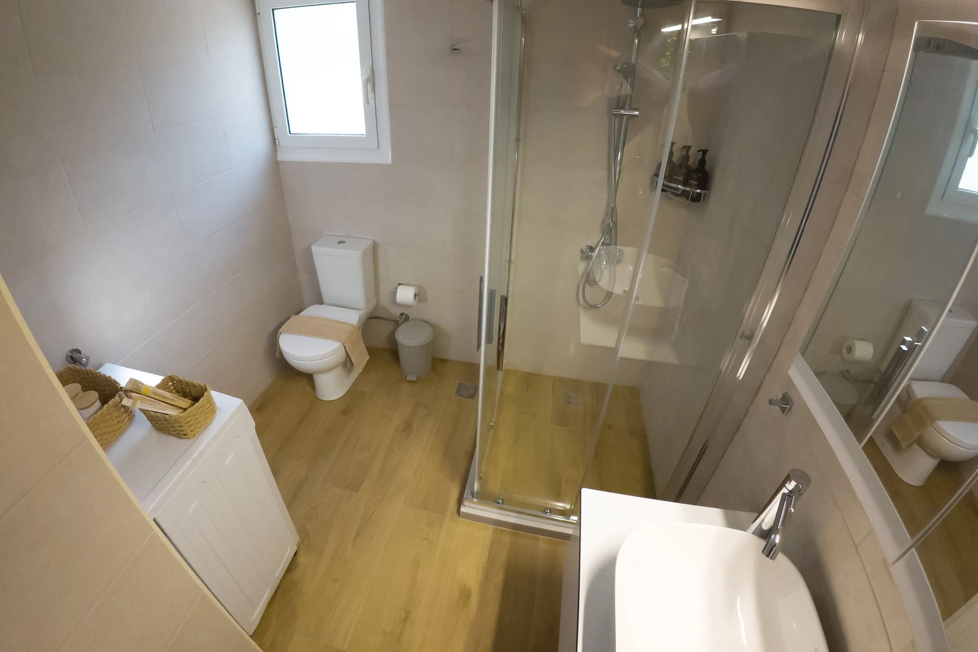 Bathroom with glass shower